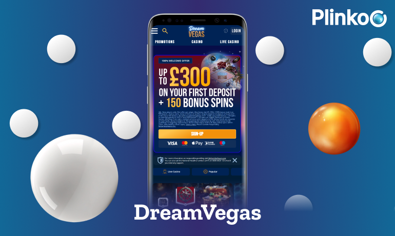 DreamVegas Casino app to play Plinko