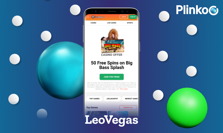 LeoVegas Casino app to play Plinko