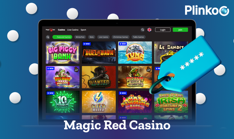 Magic Red Casino promo code for playing Plinko