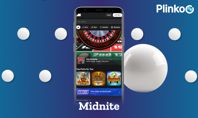 Midnite Casino app to play Plinko