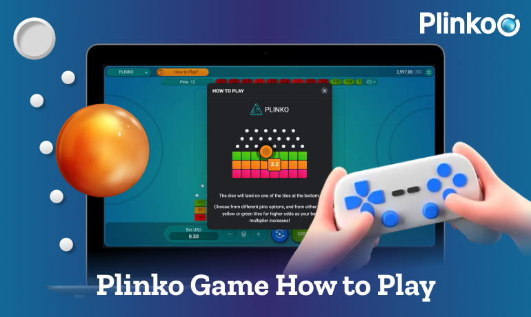 To play Plinko, set your bet and watch the ball randomly hit the slot with a multiplier